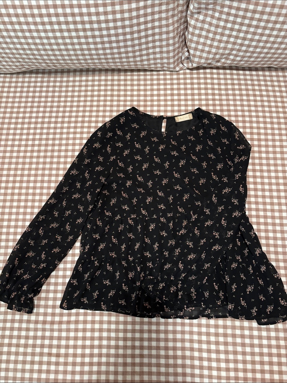 Altared State Floral Long Sleeve Ruffle Blouse